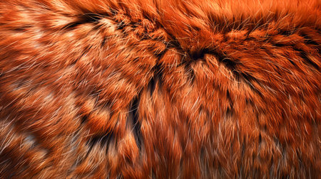 Close up Texture of Vibrant Natural Red Fox Fur for Fashion and Upholstery Background AI Generativeの素材