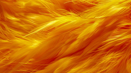 Luxurious Vibrant Yellow Feather Texture for Backgrounds and Creative Design AI Generativeの素材
