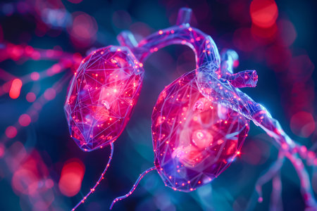 Vibrant 3D Rendered Neurons Network Synapses Concept with Dynamic Lighting in Biology AI Generativeの素材