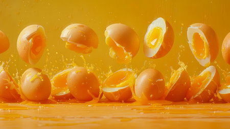 Vibrant Fresh Citrus Fruits Splashing In Orange Juice with Water Droplets, Healthy Vitamin C Concept AI Generativeの素材