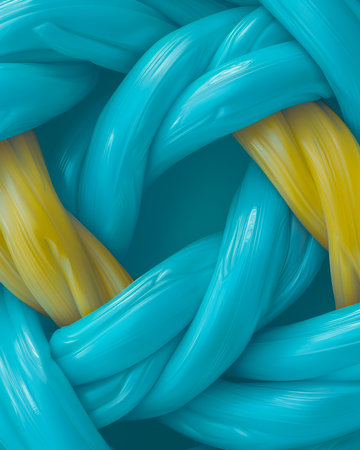 Abstract Blue and Yellow Twisted Stripes Background Design for Creative Art Projects and Modern Decor AI Generativeの素材