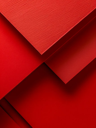 Abstract Red Texture Background Featuring Overlapping Layers with Textured Surfaces in Vibrant Shades AI Generativeの素材