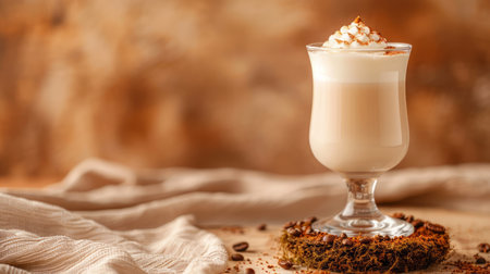 A delicious cup of coffee with whipped cream and cinnamon Perfect for a cozy autumn day  Enjoy the aroma and taste of this warm beverage  This photo is perfect for your website, blog or social media  Get your caffeine fix and enjoy the beauty of this simple but satisfying drink AI Generativeの素材