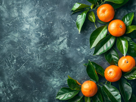 Capture the essence of freshness with this stunning photograph of organic oranges Their vibrant leaves against the rustic background evoke a sense of rustic authenticity Perfect for kitchen decor, marketing campaigns, or health and food blogs, this high-quality image celebrates the wholesome goodness of nature&#39;s bounty AI Generativeの素材