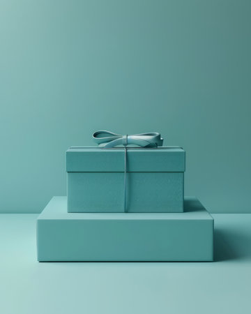 Sophisticated gift boxes draped in serene shades of blue Their minimalist design exudes elegance, perfect for special occasions such as weddings, anniversaries, or birthdays Ideal for showcasing cherished items, enhancing dÃ©cor, or capturing stunning photographs Additionally, they provide inspiration for creative projects, allowing crafters to unleash their artistic flair AI Generativeの素材