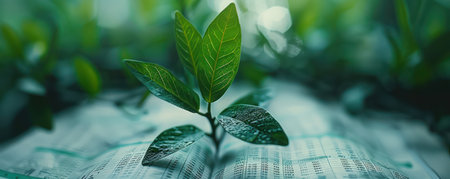 A vibrant green sprout bursts forth from moist soil, showcasing the early stages of plant growth in a nurturing natural environment  The delicate leaves demonstrate the power of eco-friendly agricultural practices, highlighting the beauty and resilience of nature's cycle  This close-up image captures the awe-inspiring moment of new life emerging from the earth AI Generativeの素材