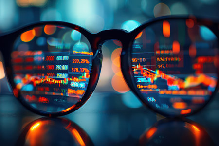 A captivating image showcasing financial data visualized through charts and graphs The image offers a compelling visual representation of stock market trends, investment insights, and economic forecasting, inviting viewers to explore the world of financial analysis AI Generativeの素材