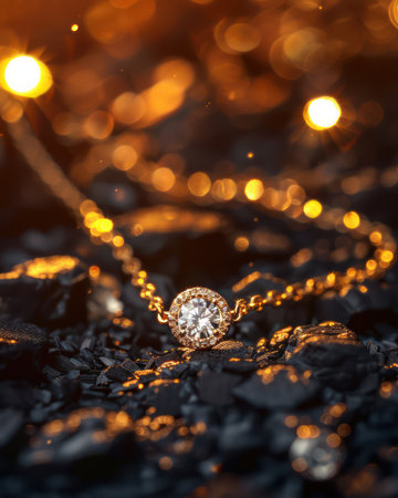 Elevate your style with this exquisite diamond anklet A delicate chain adorned with shimmering diamonds creates a subtle yet sophisticated statement  Perfectly crafted for high-end fashion, this anklet radiates understated elegance and infinite charm AI Generativeの素材