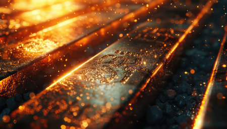A powerful image symbolizing financial success and wealth accumulation Gold bars, a classic representation of value, are stacked to depict growth Surrounding symbols emphasize the potential for financial prosperity through investment in precious metals and economic growth AI Generativeの素材