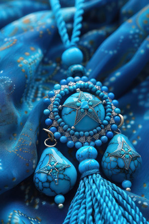 Embrace celestial beauty with this stunning turquoise anklet  Handcrafted with high-quality turquoise stones and delicate star charms, it exudes minimalist boho charm Perfect for beach days, summer adventures, or adding a touch of whimsy to your everyday style A thoughtful gift for the celestial-inspired fashionista AI Generativeの素材