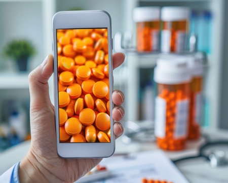 A doctor conducts a virtual consultation with a patient via video call They are discussing medication side effects, showcasing the benefits of telehealth for managing prescription reactions and enhancing patient care The image highlights the convenience and accessibility of virtual consultations in modern healthcare AI Generativeの素材