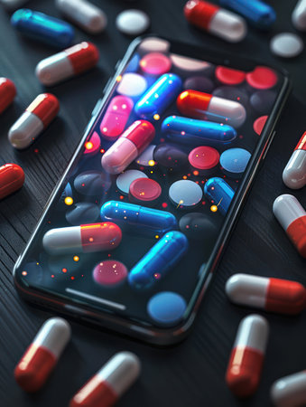 A sleek smartphone app interface showcasing real-time medication delivery tracking The app simplifies health logistics, enabling patients and caregivers to monitor medication journeys with ease This innovative solution ensures timely and efficient delivery, improving patient adherence and outcomes AI Generativeの素材