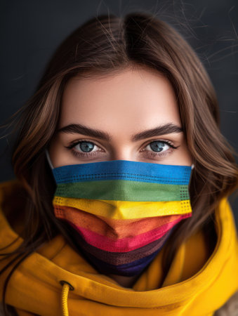 Colorful and comfortable autism awareness face masks, perfect for everyday wear Featuring unique designs that promote inclusivity and understanding Crafted from breathable materials for all-day comfort and support  A practical and symbolic way to show your solidarity AI Generativeの素材