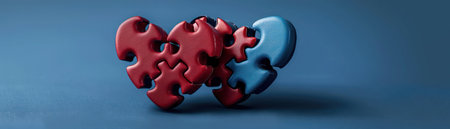 This heartwarming graphic features a puzzle piece heart, symbolizing autism awareness The design is warm and inclusive, embracing diversity with thoughtful representation  Perfect for raising awareness and promoting understanding of the autistic community  Use it to create visuals for campaigns, social media, or educational materials AI Generativeの素材
