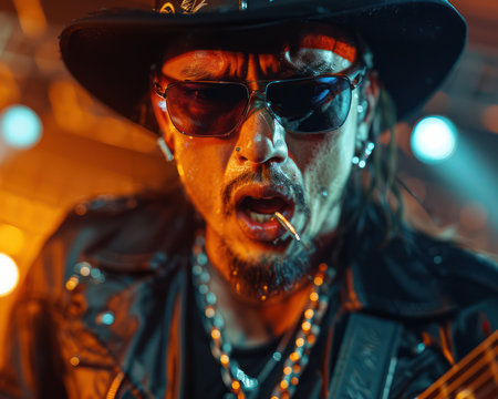 Capture the soul of music! Stunning portraits of musicians immersed in their craft, showcasing raw emotion and artistic expression through their instrument Celebrate the passion and skill of talented artists in vibrant, captivating imagery for music enthusiasts AI Generativeの素材