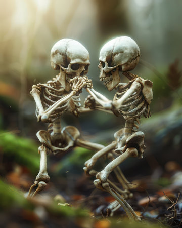 Get ready to shake your bones! This Halloween, join the spooky fun with an eerie and exciting dance extravaganza Perfect for your spooky celebrations, these bone-chilling moves will have you dancing with the dead Discover the moves and join the fun! AI Generativeの素材