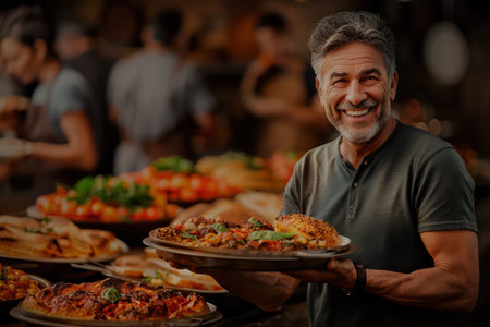 A vibrant family gathers around a table laden with traditional Hispanic dishes, celebrating Heritage Month Laughter and conversation fill the air as they savor flavors passed down through generations, strengthening their cultural bond and cherishing the warmth of loved ones AI Generativeの素材