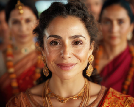 A vibrant community gathering filled with the joyful sounds of families singing traditional songs  Generations unite in celebration, embracing their cultural heritage through music and tradition  The atmosphere is alive with color and unity, highlighting the power of shared heritage AI Generativeの素材