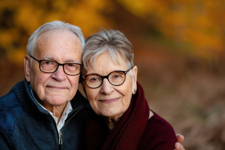 A timeless portrait of an elderly couple, radiating love and contentment after a lifetime together Their wrinkled hands intertwined, their eyes sparkling with shared memories, encapsulate the enduring power of love and the beauty of aging gracefully A heartfelt testament to the unwavering bond of a cherished relationship AI Generativeの素材