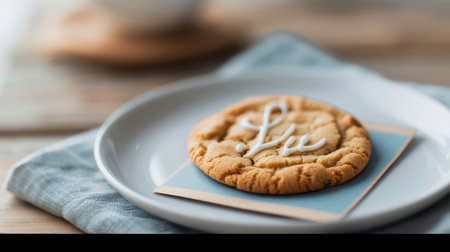 A close-up of a beautifully decorated thank-you cookie, perfect for Employee Appreciation Day This sweet treat is a delicious gesture to show your team recognition and gratitude Celebrate your employees with this thoughtful and tasty way to say &quot;thank you&quot; AI Generativeの素材