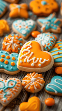 A close-up shot of a delectable thank-you cookie, perfect for Employee Appreciation Day  The cookie features heartfelt gratitude and a sweet, delicious design, making it a thoughtful treat to share joy and make employees feel valued  A perfect way to express appreciation with a touch of sweetness AI Generativeの素材