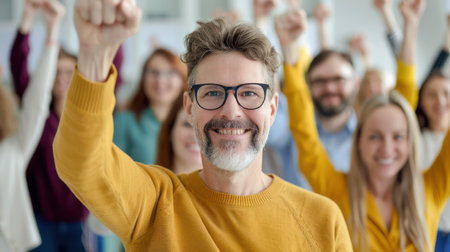 Capture the pure joy of success with these high-resolution photos! People beam with satisfaction, celebrating their achievements in stunning detail From winning awards to finding hidden treasures, these authentic images showcase the raw emotion of real-life moments of triumph AI Generativeの素材