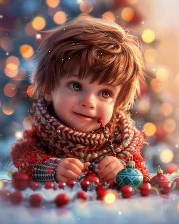 Capture the magic of Christmas with heartwarming photos of children engaged in creative craft projects Show off festive DIY decorations, handmade gifts, and seasonal activities that bring holiday cheer to life Perfect for winter celebrations and family memories AI Generativeの素材