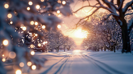 Embrace the magic of winter with a sleigh ride through a snowy forest Experience a festive journey in a winter wonderland, complete with cozy moments and scenic views Create unforgettable holiday memories as you glide through the serene landscape, surrounded by the beauty of nature AI Generativeの素材