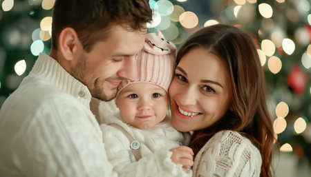 A heartwarming moment of family togetherness captured in beautiful photographs A tight embrace at midnight on New Year&#39;s Day, symbolizing love, hope, and fresh starts Perfect for celebrating the spirit of new beginnings and the joy of family Happy 2023! AI Generativeの素材