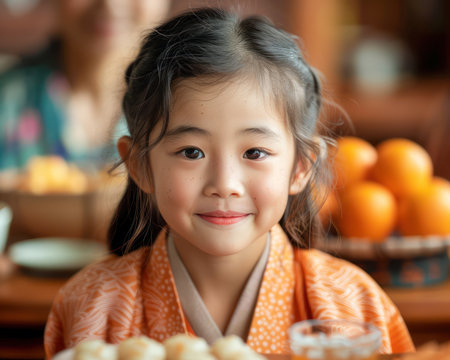 Start your New Year with a heartwarming family breakfast! This photo captures the joy and togetherness of a festive morning, filled with delicious food and cherished memories  Enjoy pancakes, waffles, fruit platters, and more as you ring in the new year with loved ones AI Generativeの素材