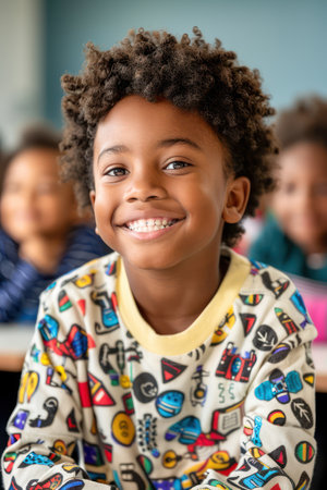 African American students light up with excitement as they build robots in a vibrant classroom celebration of Black History Month  This engaging STEM program inspires the next generation of innovators and leaders, proving that the future of technology is diverse and bright AI Generativeの素材