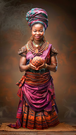 A vibrant African American woman instructs students in traditional dance, celebrating Black History Month and preserving cultural heritage Authentic arts and educational workshops honor the legacy of Black culture, passing down traditions and knowledge through engaging instruction AI Generativeの素材