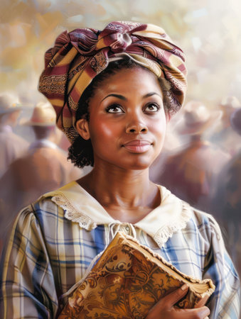 A captivating scene unfolds as esteemed African American historians share insightful lectures during Black History Month Their words ignite inspiration, celebrating intellectual engagement and the enduring impact of Black culture Attendees eagerly absorb historical wisdom, fostering learning and understanding AI Generativeの素材