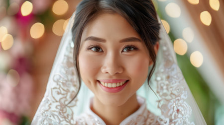 Capture the magic of a bride&#39;s transformation on her wedding day This collection features stunning photos of bridal makeup artistry, showcasing elegant looks and timeless beauty From delicate details to full glam, these images evoke emotions and create lasting memories Perfect for wedding publications, beauty blogs, and more AI Generativeの素材