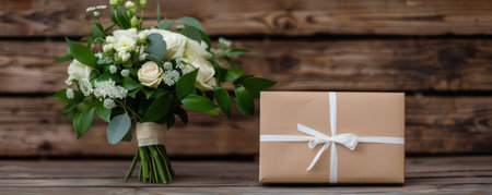 Capture the charm of a rustic wedding with this elegant invitation and RSVP card set  A thoughtfully designed suite rests on a rustic table setting, creating a warm and inviting atmosphere  Perfect for couples seeking a touch of natural elegance for their special day AI Generativeの素材