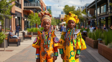 A vibrant community art installation celebrating Black History Month The colorful display showcases the rich heritage, culture, and creativity of the Black community through a journey of public art Experience the beauty and power of Black history in this impactful display AI Generativeの素材