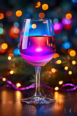 Celebrate New Year&#39;s Day in style with a collection of festive drinks, each presented in colorful glassware  Sparkling cocktails, vibrant juices, and refreshing mocktails, all captured in bright, eye-catching photographs, perfect for showcasing the joyous spirit of the holiday season AI Generativeの素材