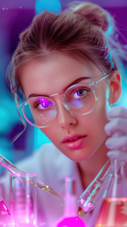 A group of diverse female scientists celebrate their achievements during Women&#39;s History Month The photo captures the joy and pride of their awards, recognizing their outstanding contributions to science and research Their success inspires future generations of women to pursue their passions in STEM fields AI Generativeの素材