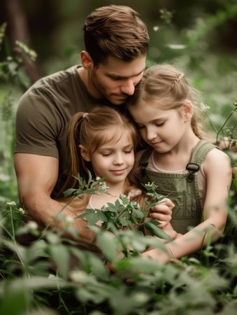 A heartwarming photo series capturing a family's dedication to their community  United in their patriotic spirit, they work together to clean up their neighborhood, embodying the spirit of civic duty and family unity Every frame showcases the power of giving back to build a brighter future AI Generativeの素材