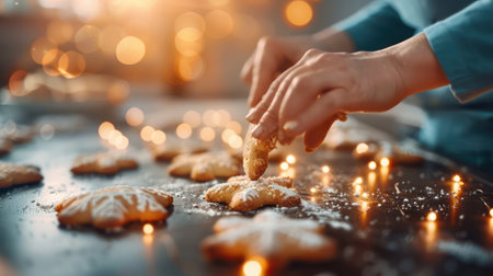Indulge in the magic of Christmas cookie baking with this festive cookbook! Discover heartwarming recipes for classic sugar cookies, gingerbread delights, and more Let the aroma of warm spices and sweet treats fill your kitchen as you create delicious memories with family and friends AI Generativeの素材