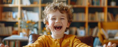 A vibrant stock photo captures the joy of a young student eager for the start of a new school year Their bright smile and energetic posture radiate excitement The image evokes the anticipation and enthusiasm of returning to the classroom, brimming with a playful and positive energy AI Generativeの素材