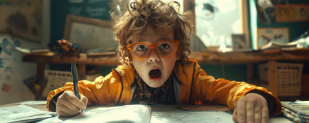 A vibrant student embraces the joy of learning, embodying the spirit of back-to-school From classrooms to online platforms, this passionate learner thrives on knowledge, seeking academic excellence and the power of education Their enthusiasm inspires a love for learning, fueling their journey to success AI Generativeの素材