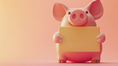 Capture hearts with this adorable pig holding an editable blank sign on a vibrant gradient background Its irresistible charm makes it ideal for custom messages, announcements, greeting cards, invitations, and designs that evoke warmth, cuteness, and playfulness This high-quality image is perfect for adding a touch of whimsy and sweetness to any project AI Generativeの素材