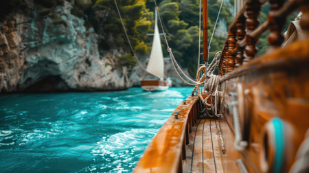 Get ready for an unforgettable sailing adventure! Explore hidden coves, discover pristine beaches, and experience the thrill of the open sea Our excursion offers breathtaking scenery, exciting exploration, and memories that will last a lifetime AI Generativeの素材