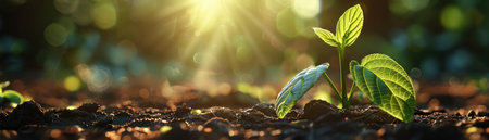 This visual representation captures the essence of growth and achievement through the metaphor of plants reaching for sunlight It symbolizes striving for success, overcoming obstacles, and the rewarding journey of upward progress The image conveys a sense of hope, determination, and the potential for flourishing AI Generativeの素材