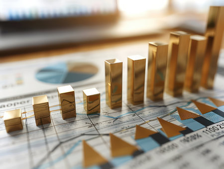 This compelling visual representation showcases a company's journey toward financial success The diagram depicts an upward trajectory, emphasizing the power of strategic investments in driving growth and prosperity It serves as a powerful reminder that investing in growth paves the way to achieving ambitious goals AI Generativeの素材
