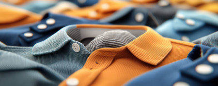 This classic polo shirt boasts a soft, textured collar, adding a touch of casual sophistication The smooth fabric feels luxurious against your skin, making it comfortable for any occasion From a casual outing to a night on the town, this versatile polo is a timeless choice for any wardrobe AI Generativeの素材