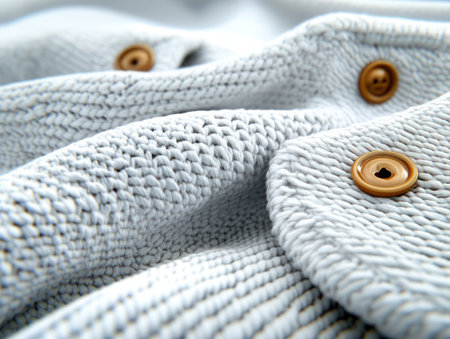 Embrace your curves in this effortlessly chic, close-fitting knit top Its soft texture and relaxed fit offer ultimate comfort, while the button details and stylish design elevate your look From casual days to trendy nights, this high-quality piece is perfect for any occasion Discover your confident style with this modern AI Generativeの素材
