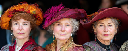 Step back in time with a captivating glimpse into Renaissance elegance Adorned in exquisite costumes and period accessories, a group of friends gather for a historical celebration The air hums with regality as fashion and history blend seamlessly in this exquisite ensemble AI Generativeの素材