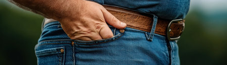 Elevate your everyday style with these men's casual jeans Featuring a snug waist for a flattering fit, they offer both comfort and trendy fashion Durable denim construction ensures long-lasting wear, making these versatile jeans perfect for any occasion Shop now and find your perfect fit! AI Generativeの素材